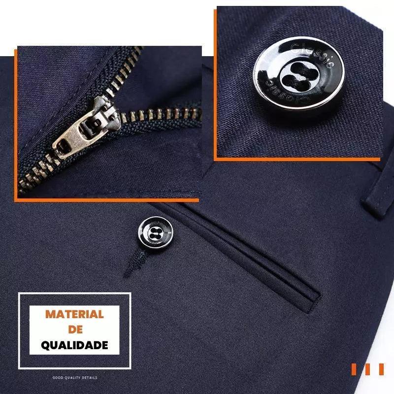 (COMPRE 1 LEVE 2) Calça Social Traço Fino + Cinto Social Couro