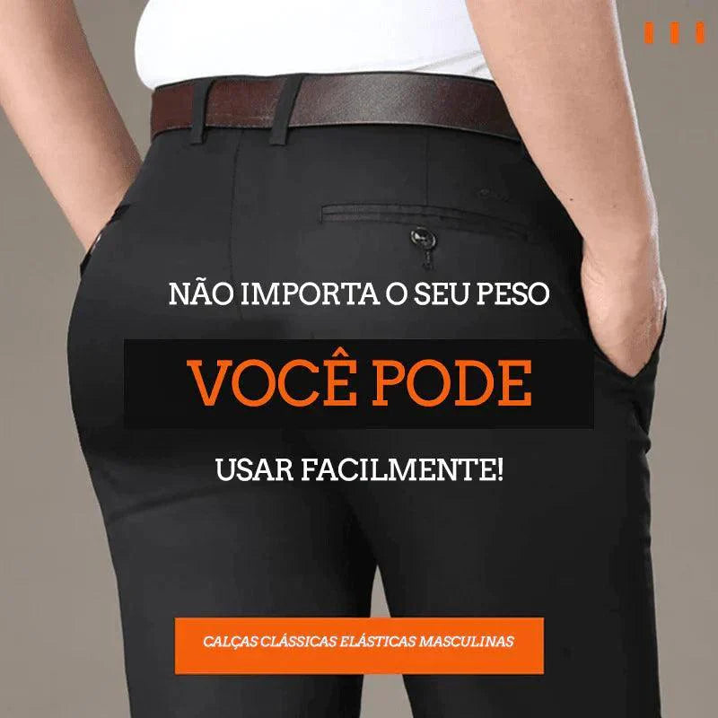 (COMPRE 1 LEVE 2) Calça Social Traço Fino + Cinto Social Couro