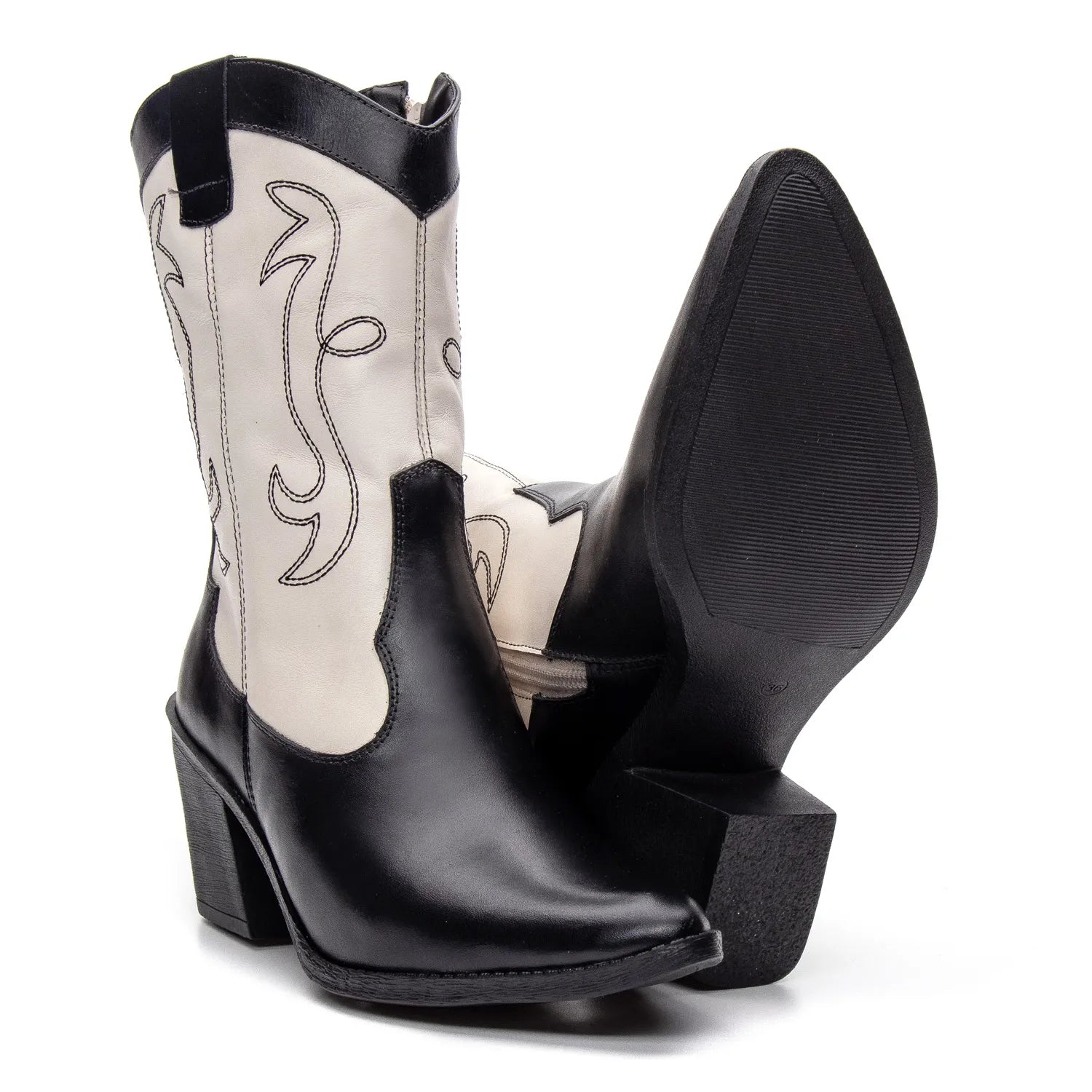 Bota Texas Feminina Preto/Off White - 4500