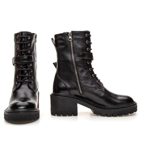Bota Valora Coturno Feminina Cano Médio Preta - 3752