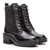 Bota Valora Feminina Cano Médio Knit Preta - 3753
