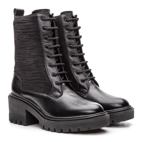 Bota Valora Feminina Cano Médio Knit Preta - 3753