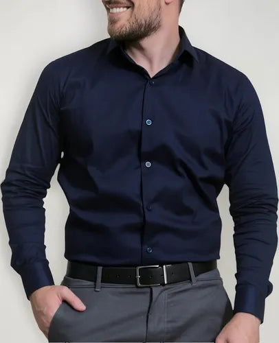 (COMPRE 1 LEVE 3) Camisa Social Masculina Slim Com Elastano Premium