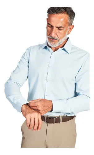 (COMPRE 1 LEVE 3) Camisa Social Masculina Slim Com Elastano Premium