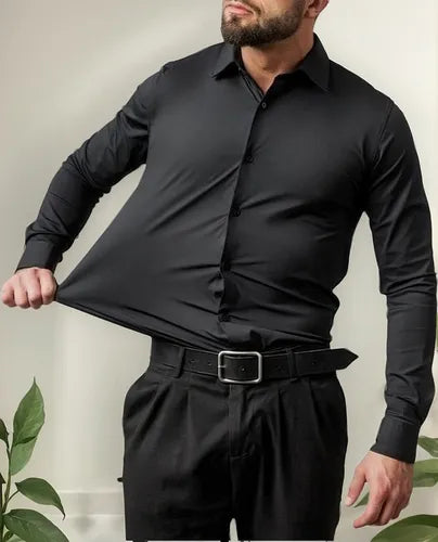 (COMPRE 1 LEVE 3) Camisa Social Masculina Slim Com Elastano Premium