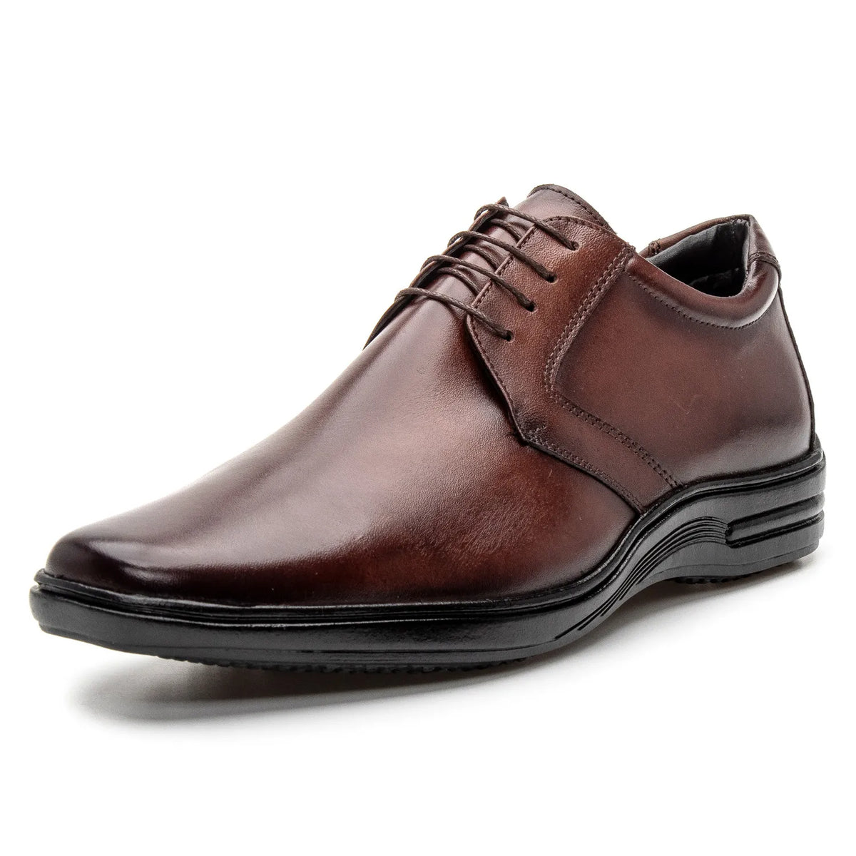 Sapato de Couro Masculino Conforto Vértice Tabaco Vibe Class™