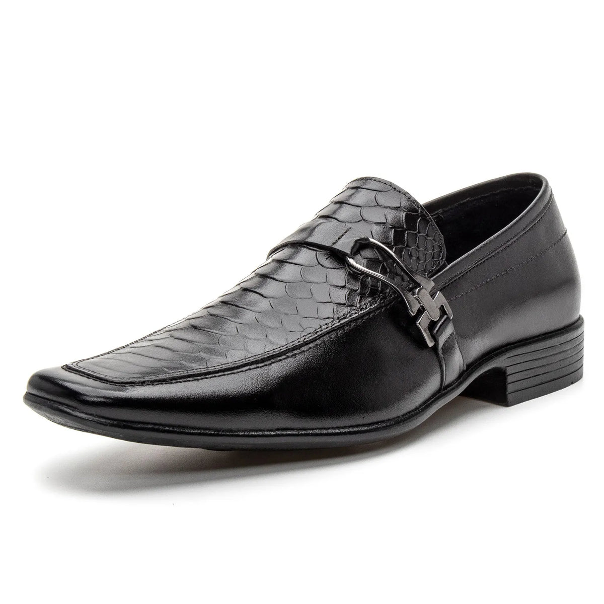 Sapato Social Vanguarda Preto Textura de Cobra - 4603